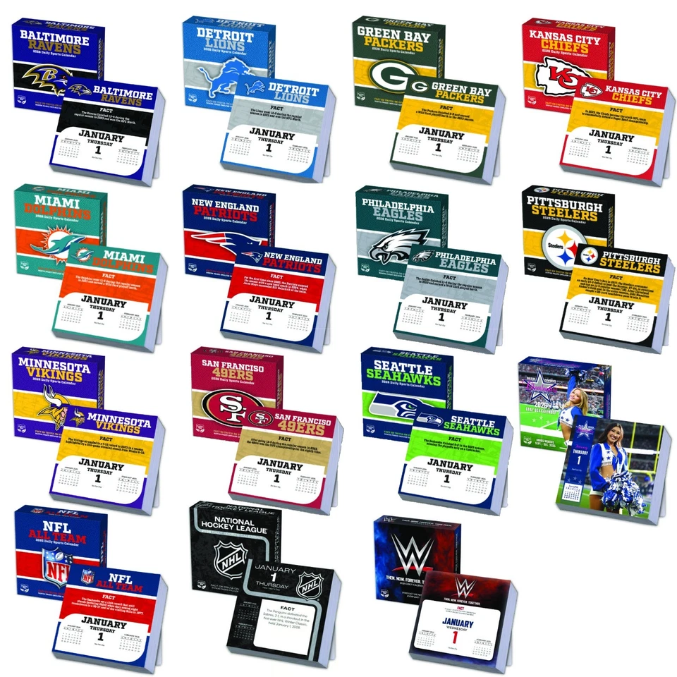 Turner NFL NHL WWE Boxkalender Schreibtischkalender 2026 - Bild 1 von 1