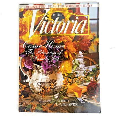 Vtg Victoria Magazine November 1998 Vol 12 No 11 Historic Thanksgiving Family Foto 1 de 4