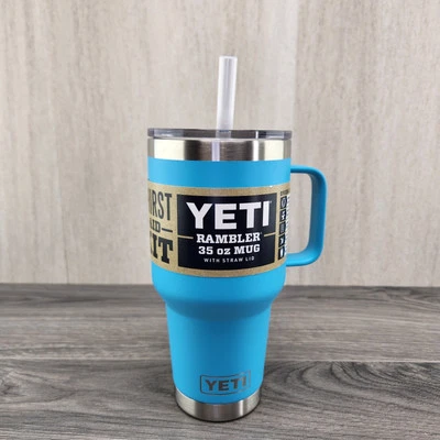 YETI Rambler 35oz Mug with Straw Lid REEF BLUE Tumbler Limited Edition