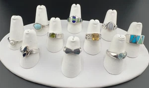 VARIETY ARTISAN STERLING SILVER 925 MULTI-GEMSTONE COCKTAIL STATEMENT RINGS LOT - Picture 1 of 4