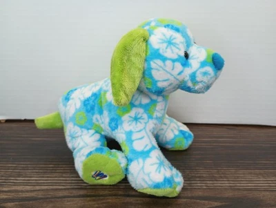 Webkinz Tropical Island Pup Blue Green Puppy Dog Plush HM600 Ganz No Code - Image 1 of 4