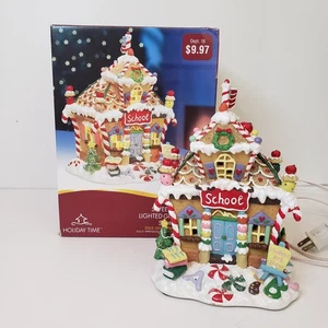 Casa escolar iluminada Holiday Time Sweet Learnings colección 2005 - Imagen 1 de 15