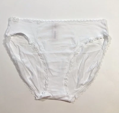NWT Victoria's Secret Seamless Lace Trim Bikini Panty Size XL White New - Image 1 of 4