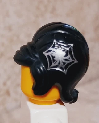 New LEGO Vampire Hair Girl QUEEN Witch Spider Web Silver Beehive Wig Halloween - Image 1 of 2