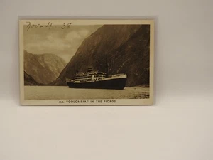 AK MS Kolumbien in den Fjorden 4. November 1938 vorne geschrieben - Bild 1 von 2