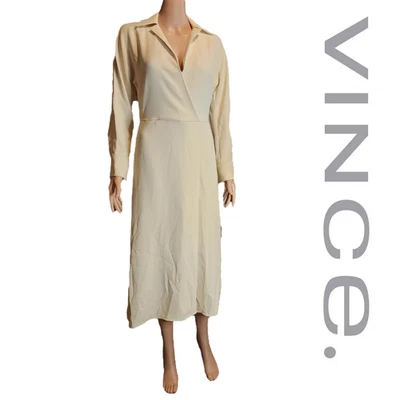Vince Collared Midi Dress NWT Cream Large - image 1 of 4