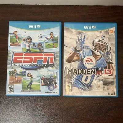 Madden NFL 13, & ESPN Sports Connection Nintendo Wii U Video Game Complete CIB - Image 1 of 4