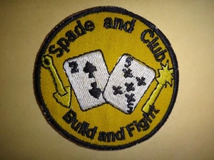 US 25th Naval Mobile Construction Bn SPADE AND CLUB BUILD AND FIGHT Beret Patch - Picture 1 of 3