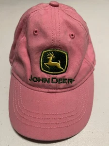 John Deere Pink Hat Licensed Logo Toddlers Girls Strap Adjustable Ball Cap EUC - Picture 1 of 6