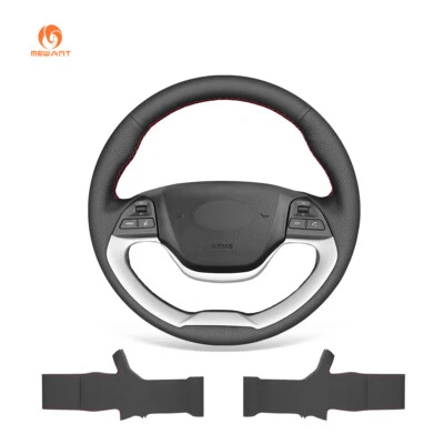 DIY PU Leather Steering Wheel Cover for Kia Picanto 2012-2015 Morning 2011-2016 - Image 1 of 4