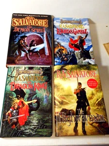 R. A. Salvatore Sci Fi Fantasy lot 4 books Hard cover Demon Spirit Dragon King - Foto 1 di 18