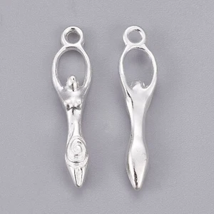 10 Dijes Colgantes Diosa Fertilidad Diosa Wicca en Plata 28x7x3mm Agujero:2mm - Imagen 1 de 6