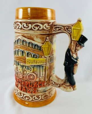 Lámpara de colección New Orleans Stein Bourbon Street lugar de nacimiento del jazz Superdome Man Foto 1 de 4