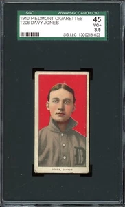 1909-11 T206 Piemont Zigaretten Baseball Davy Jones SGC 3,5 - Bild 1 von 2