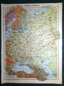 RUSSIA EUROPEA dopo la fine della 2° guerra mondiale Carta geografica del 1947 - Picture 1 of 1