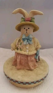 Our America Easter Candle Topper Mrs. Bunny Rabbit w/Yellow Sweater Bird House - Picture 1 of 12