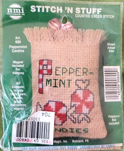 Stitch N Stuff Cross Stitch Kit Peppermint Candies Sack Needle Magic #609 New - Picture 1 of 2