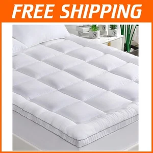 Twin XL Pillowtop Mattress Topper with 900gsm Filling - Bamboo & Cooling Comfort - Picture 1 of 9