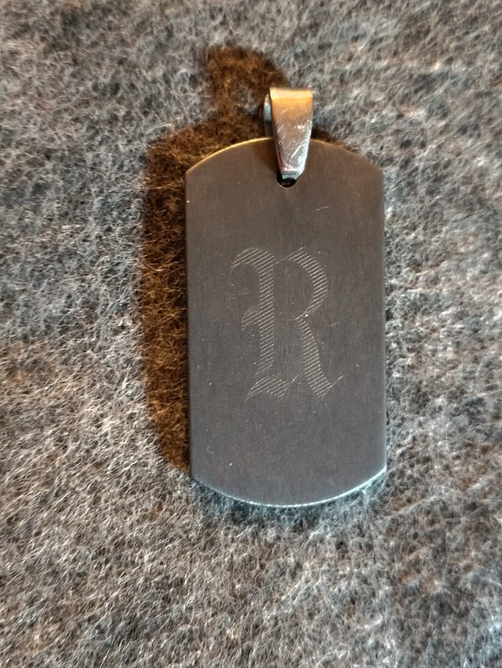 Collar con etiqueta de perro de tungsteno pulido cincel con cadena TUN100 ~ 22" NUEVO en caja Foto 1 de 1