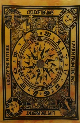 ASTROLOGÍA INGLESA Boho Colgante de Pared Póster Tapiz Mandala Indio Zodiaco Foto 1 de 2