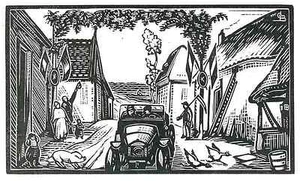 UNTERWEGS mit dem AUTOMOBIL - Gabriel BELOT - OriginalHolzschnitt 1928 - Picture 1 of 1