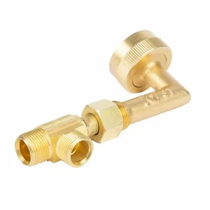 Connettore tubo da giardino vasca lavanderia, 3/4" GHT, 90 gradi adattatore gomito tubo ottone - Foto 1 di 7