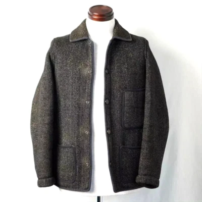 Chaqueta de playa marrón vintage años 30-40, lana, botones grandes, buen estado Foto 1 de 4