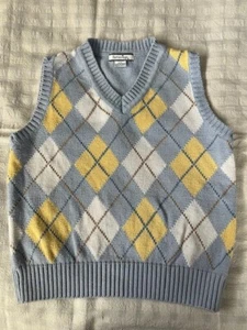 ARGYLE PASTEL HARTSTRING SWEATER VEST SIZE 5/6 - Picture 1 of 5