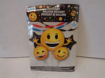 Ramo de globos de aluminio Anagram EMOJIS 5 globos artículo no. 35860 Foto 1 de 2