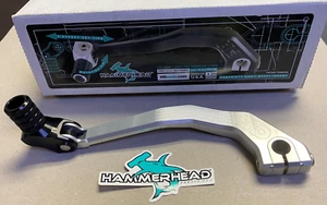 Hammerhead Knurled Shift Lever Silver/Black +20mm Harley Dyna 01-1903-10-60 - Picture 1 of 1