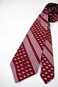 Krawatte Vintage 50er Gräfin Mara Country Foulard mit Streifen Seidenkrawatte 53 x 3,75" - Bild 1 von 6