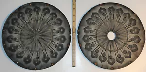 Pendientes colgantes vintage de 12"" de goma peltre de fundición molde corazón sol estrellas soles corazón - Imagen 1 de 12