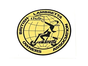 LAMBRETTA ASOCIACIÓN DE PROPIETARIOS BRITÁNICOS CLUB 65 MM DIÁMETRO CALCOMANÍA PEGATINA - Imagen 1 de 3