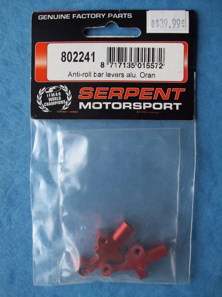 VINTAGE SERPENT ANTI-ROLL BAR LEVERS ALUMINIUM ORANGE 802241 NIP - Image 1 of 1