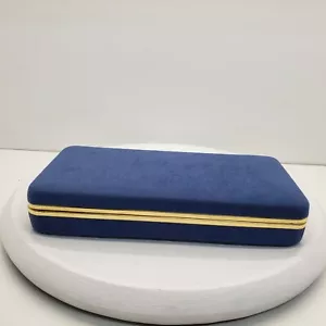 Organizador de joyería de terciopelo azul vintage - Imagen 1 de 10