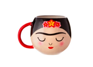 Sass & Belle Frida gesichtsförmiger Becher Boho Fiesta Blume Design Kaffee Teetasse - Bild 1 von 2