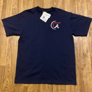 Camicia Atlanta Braves vintage anni 90 uomo grande blu noce moscata MLB baseball fondo di magazzino - Foto 1 di 6