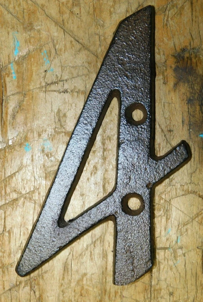 Rustic BROWN Cast Iron Metal House Numbers Street Address 4 INCH Phone #'s 4 - Image 1 of 1