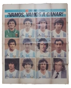 Vintage Soccer Diego MARADONA Kempes ARGENTINA Team Double Poster 1980 - Picture 1 of 2