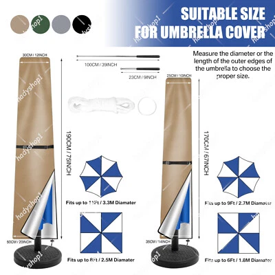 Patio Outdoor Umbrella Protective Canopy Parasol Cover fit 6' 8' 9' 11'FT Market - Image 1 of 4