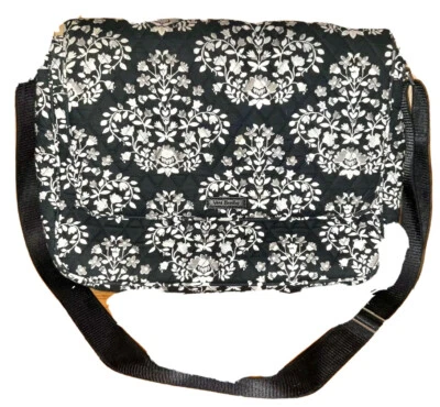 VERA BRADLEY Estuche Portafolio para Laptop con Correa Noche Día Negro Blanco Bolso Cartera 112 Foto 1 de 4