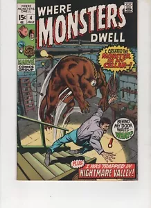 Where Monsters Dwell #4, Ditko, VF+ 8.5, 1970, Scans - Picture 1 of 2