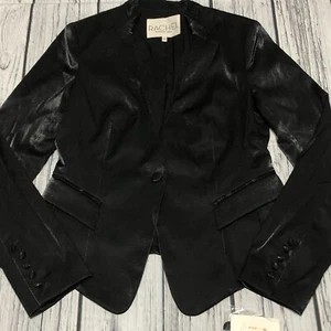 RACHEL Rachel Roy Women Black Blazer 1 Button Size 10 New - Picture 1 of 9