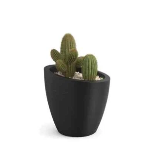 Modesto 20 in. Round Black Polyethylene Planter - Picture 1 of 8