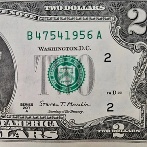 $2 Birthday Note Two Dollar Bill B 4754 1956 A Circulated (Trailing Year 1956 ) - Picture 1 of 2