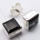 925 Sterling Silver SQUARE SHAPE Studs Post Earrings ! Many Styles, Many Stones