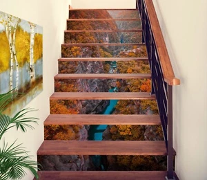 3D Mountain Gorge 103 Stair Risers Decoration Photo Mural Vinyl Decal Wallpaper - Picture 1 of 6