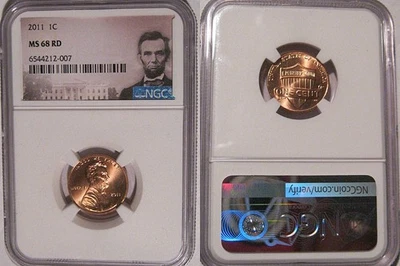 2011 P Lincoln SHIELD Cent 1c NGC MS 68 RD Lincoln Label - Image 1 of 2