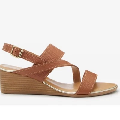 Sandalias Coach And Four de cuña de cuero con tiras para mujer talla 11 Boho Resortwear Foto 1 de 4