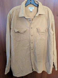 Herren LL Bean Chamois Stoffhemd XL Baumwolle hellbraun - Bild 1 von 10